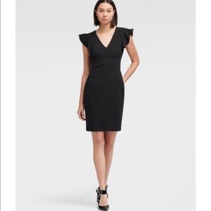DKNY Sheath Dress With Ruffle Sleeve